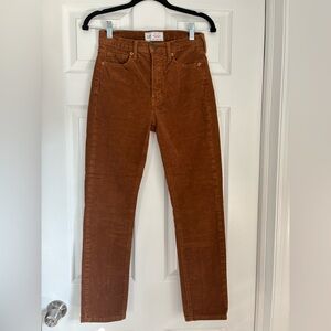 GAP Women’s Vintage Slim High Rise Brown Corduroy Pants